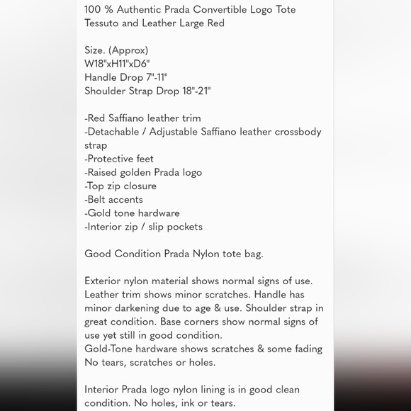 Authentic Red Prada Convertible Belted Hobo Tessuto with Leather❣️ - Picture 13 of 16